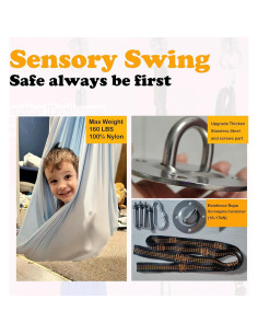 Hamaca Sensorial Ajustable Super Prime Gris 279.4x149.9 cm 2