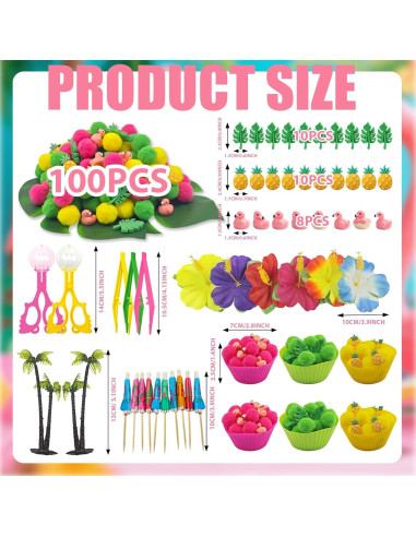 160 Piezas Relleno Sensorial de Verano Hawaii - Juguetes Educativos