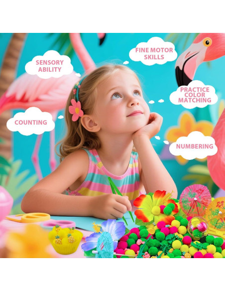 160 Piezas Relleno Sensorial de Verano Hawaii - Juguetes Educativos