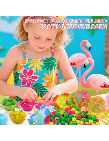 160 Piezas Relleno Sensorial de Verano Hawaii - Juguetes Educativos