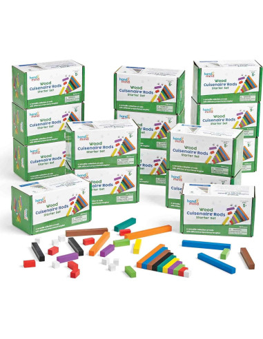 Juego de Varillas Cuisenaire de Madera hand2mind - 15 Juegos de 74 Varillas