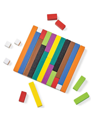 Juego de Varillas Cuisenaire de Madera hand2mind - 15 Juegos de 74 Varillas