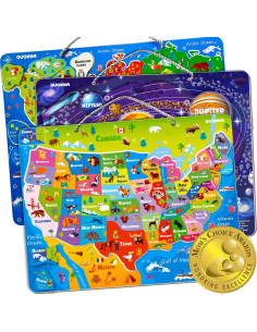 Rompecabezas Magnético de Mapa de EE. UU. QUOKKA + Juego Educativo 2