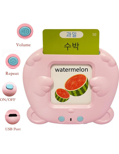 Tarjetas de Flash Coreano-Inglés MINMEER - 225 PCS para Niños