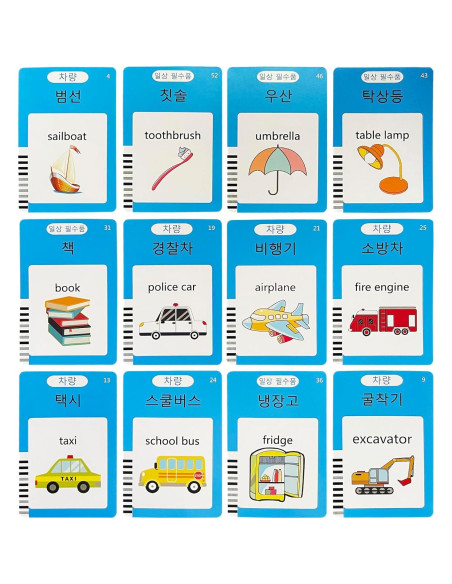 Tarjetas de Flash Coreano-Inglés MINMEER - 225 PCS para Niños Tarjetas de Flash Coreano-Inglés MINMEER - 225 PCS para Niños