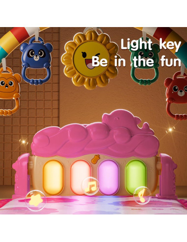 Alfombra de Juego para Bebés Al YING LE Rosa con Piano Musical
