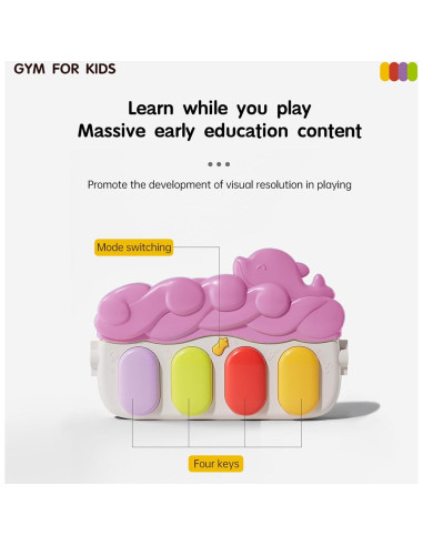 Alfombra de Juego para Bebés Al YING LE Rosa con Piano Musical