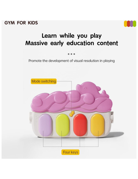 Alfombra de Juego para Bebés Al YING LE Rosa con Piano Musical Alfombra de Juego para Bebés Al YING LE Rosa con Piano Musical