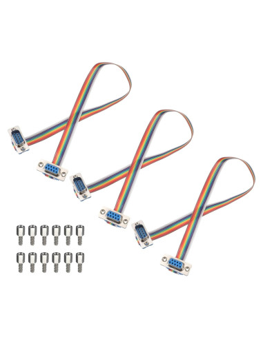 Cable de Cinta IDC 3 Pcs MECCANIXITY DB9 Macho a Hembra 30 cm