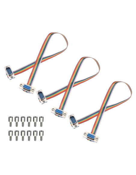 Cable de Cinta IDC 3 Pcs MECCANIXITY DB9 Macho a Hembra 30 cm