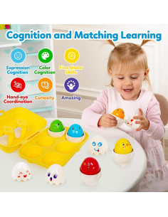 Juguetes de Huevo Geométricos Montessori FQKIOMY 6 Piezas 2