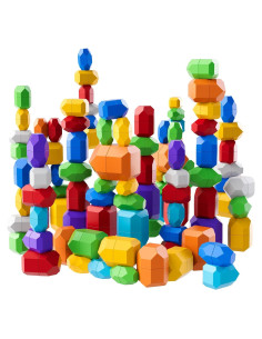 Juguetes Montessori Lucky Doug 50 PCS Rocas Apilables 1-3 Años