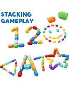 Juguetes Montessori Lucky Doug 50 PCS Rocas Apilables 1-3 Años 2