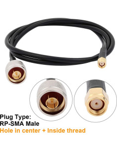 Cable Pigtail SMA Macho a BSP F Hembra 1M uxcell 2