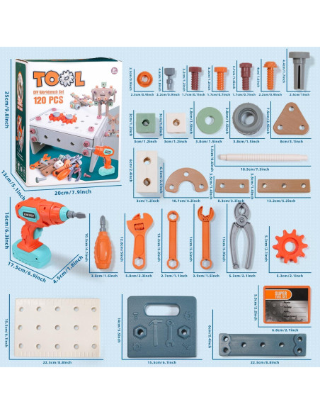 Juego de Herramientas para Niños VEAIS 120 Piezas Educativo