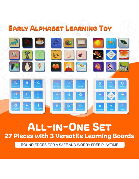 Juguete Educativo Montessori Edu&Kate - Alfabeto 27 Piezas