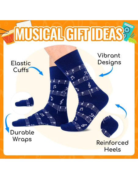 Calcetines Musicales para Hombres HAPPYPOP - Diseño de Notas