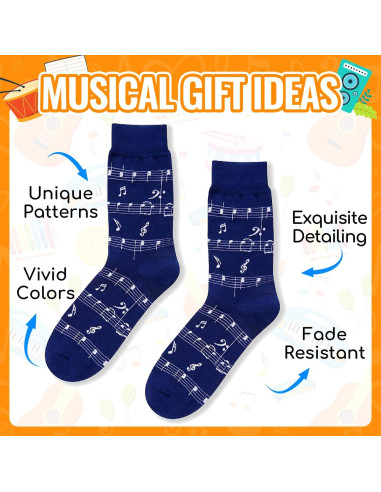 Calcetines Musicales para Hombres HAPPYPOP - Diseño de Notas
