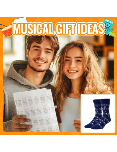 Calcetines Musicales para Hombres HAPPYPOP - Diseño de Notas