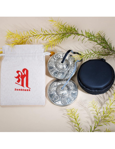 Címbalos Tingsha ZenBless Tibetanos 2 Piezas con Funda