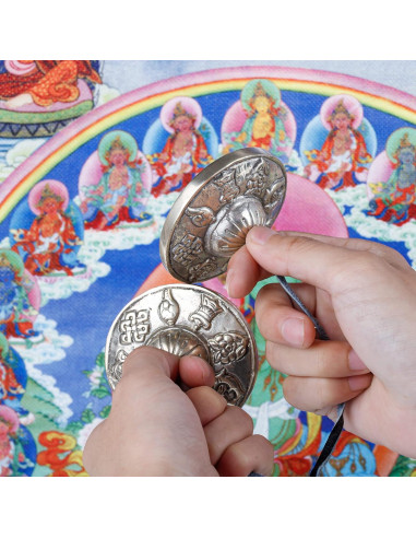 Címbalos Tingsha ZenBless Tibetanos 2 Piezas con Funda