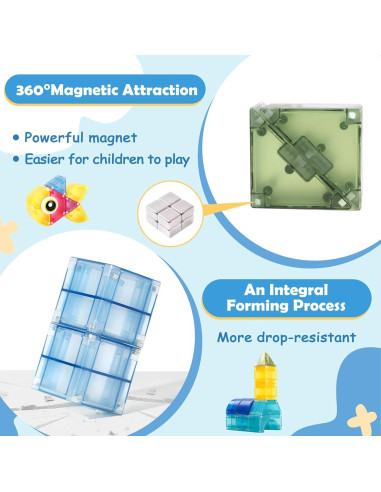 67 Piezas Bloques Magnéticos Gserin para Niños 3-8 Años
