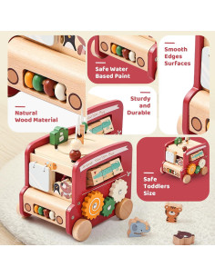 Cubo de Actividad de Madera Miollnir 8-en-1 para Niños 18+ Meses 2