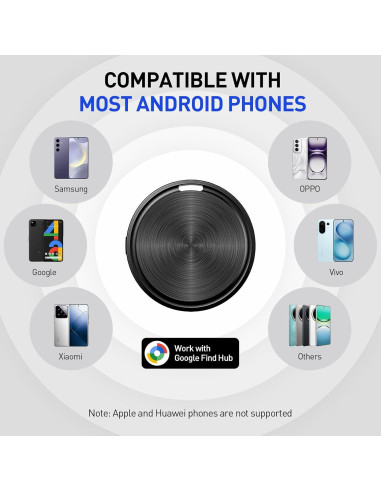 Rastreador Bluetooth KZO para Android, 2 Paquete, Negro