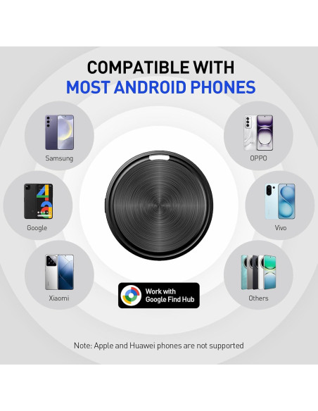 Rastreador Bluetooth KZO para Android, 2 Paquete, Negro