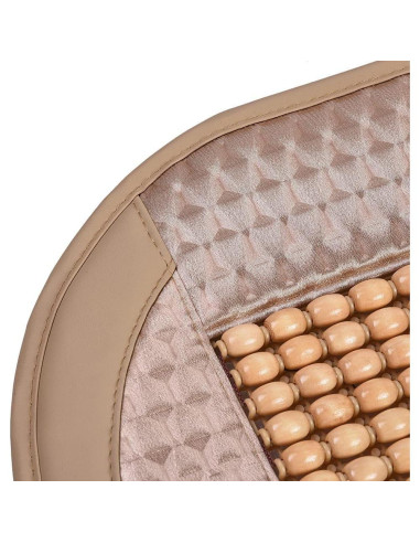 Cubierta de Asiento de Coche Blueshyhall de Perlas de Madera Beige