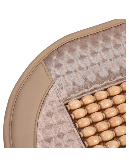 Cubierta de Asiento de Coche Blueshyhall de Perlas de Madera Beige