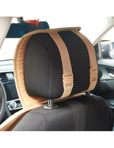 Cubierta de Asiento de Coche Blueshyhall de Perlas de Madera Beige