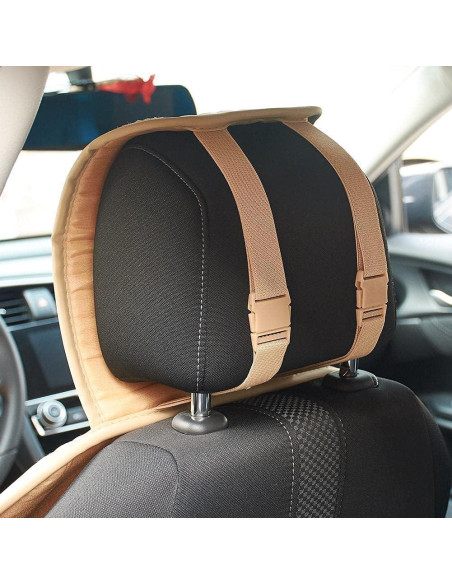 Cubierta de Asiento de Coche Blueshyhall de Perlas de Madera Beige