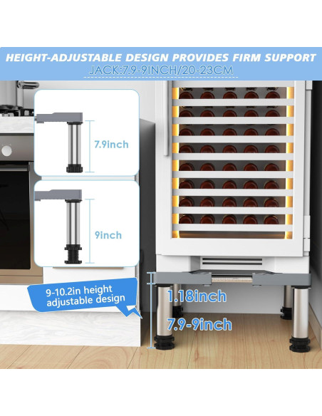 Soporte Ajustable para Mini Nevera GRPOCHE 20-23 cm Gris Soporte Ajustable para Mini Nevera GRPOCHE 20-23 cm Gris