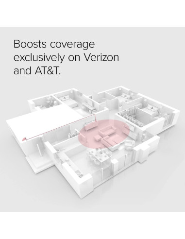 Amplificador de señal weBoost Home Studio Lite 470165 para Verizon y AT&T - Cobertura 278.71 m