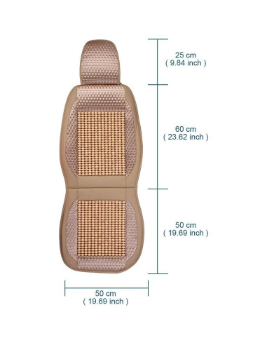 Cubierta de Asiento de Coche Blueshyhall de Perlas de Madera Beige