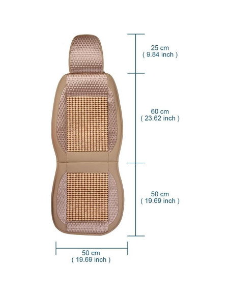 Cubierta de Asiento de Coche Blueshyhall de Perlas de Madera Beige