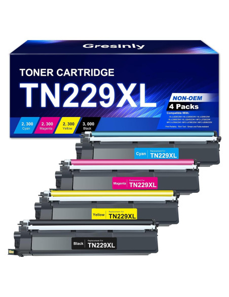 Cartucho de Tóner Gresinly TN229XL 4-Pack Compatible
