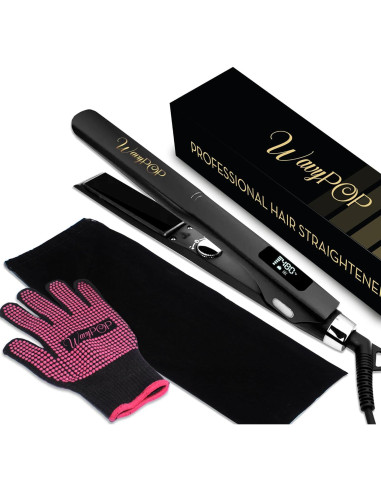 Plancha de Pelo Profesional Wavypop 2 en 1 Titanio 3.18 cm