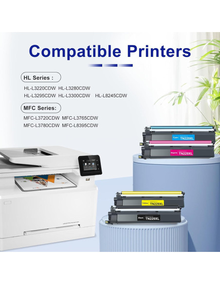 Cartucho de Tóner Gresinly TN229XL 4-Pack Compatible