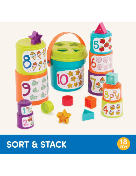 Battat Juego de Clasificación en Nido 19 Piezas para Bebés