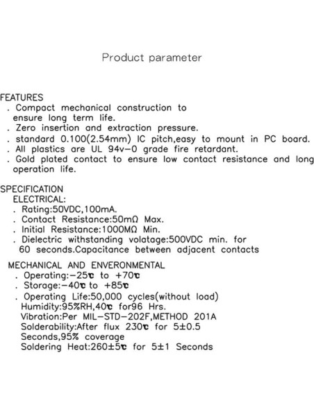 Socket ZIF Universal de Prueba 18 Pines YEGAFE 2 Pcs