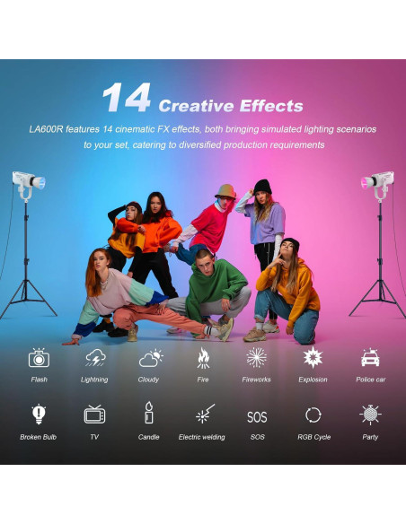Godox LA600R Luz LED RGB COB 600W con Bolsa de Transporte Godox LA600R Luz LED RGB COB 600W con Bolsa de Transporte