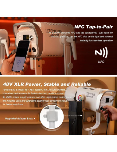 Godox LA600R Luz LED RGB COB 600W con Bolsa de Transporte