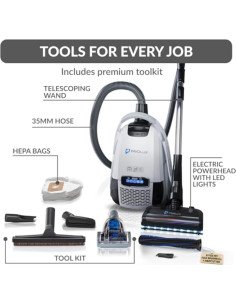 Aspiradora de Cilindro Prolux Phantom PET, Filtro HEPA, 3.5L 2