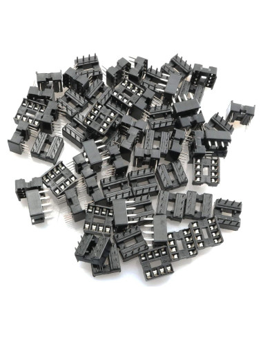 Zócalo IC DIP 8 Pines Tegg 60 PCS Soldadura Negro
