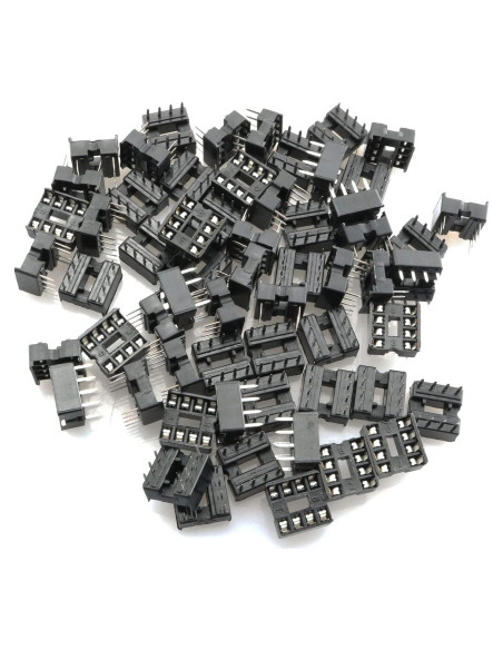 Zócalo IC DIP 8 Pines Tegg 60 PCS Soldadura Negro