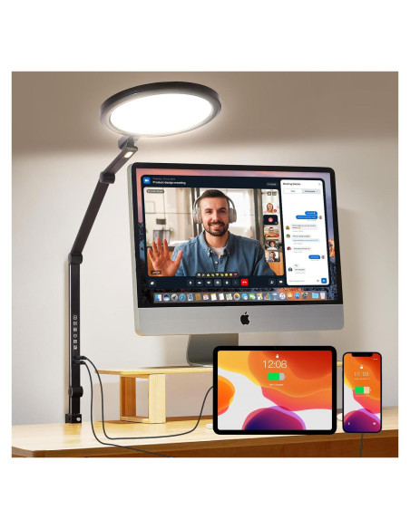 Luz de Anillo LED Regulable LIFENGSOLER para Videoconferencias