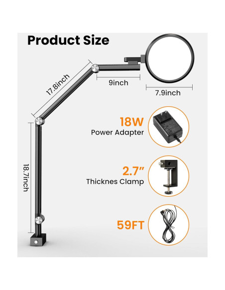 Luz de Anillo LED Regulable LIFENGSOLER para Videoconferencias