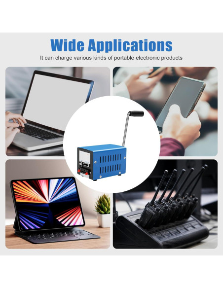 Generador de Manivela Manual Sertheha 20W Portátil Azul